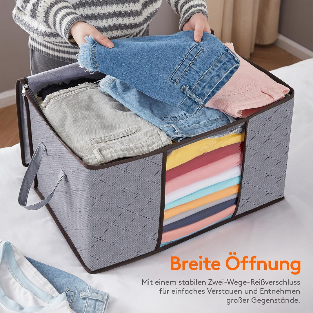 Lifewit 50L Aufbewahrungstasche Kleidung, Kisten Aufbewahrung mit Deckel Kleideraufbewahrung aufbewa