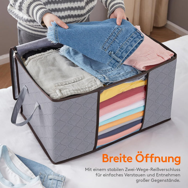 Lifewit 50L Aufbewahrungstasche Kleidung, Kisten Aufbewahrung mit Deckel Kleideraufbewahrung aufbewa