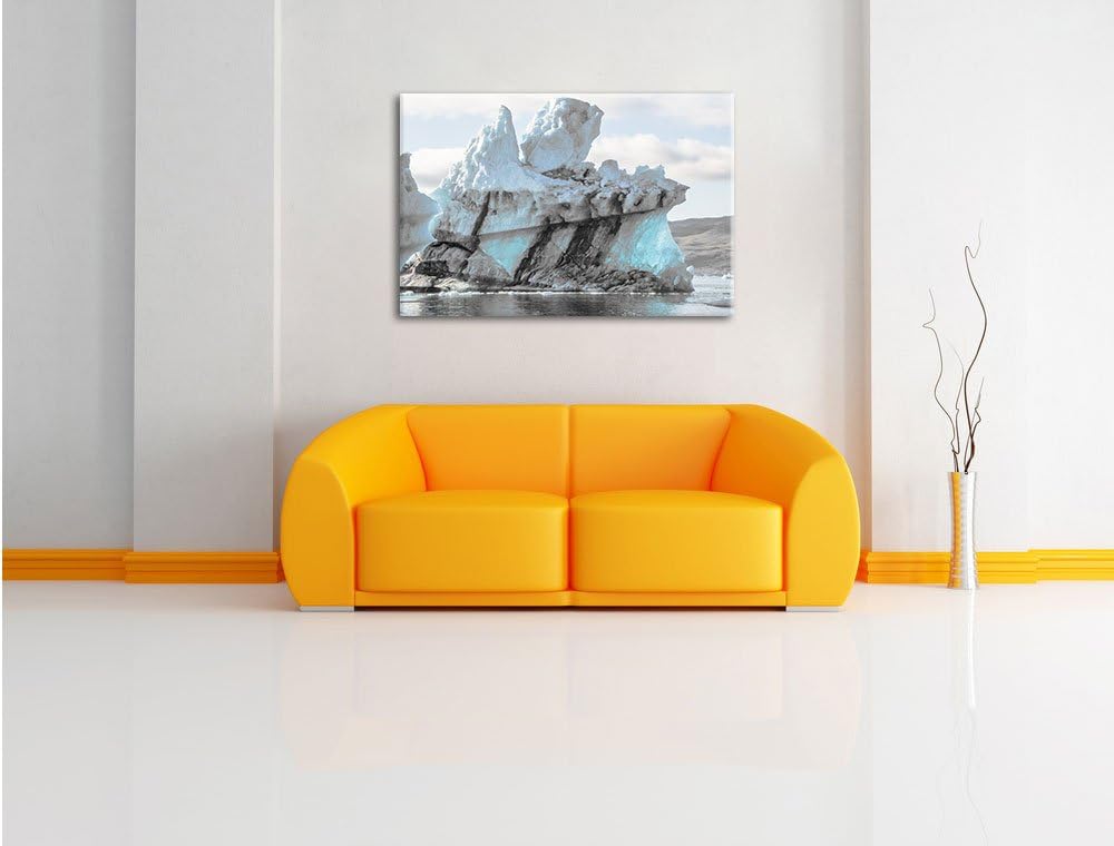 Pixxprint gigantischer Eisberg als Leinwandbild | Grösse: 100x70 cm | Wandbild | Kunstdruck | fertig