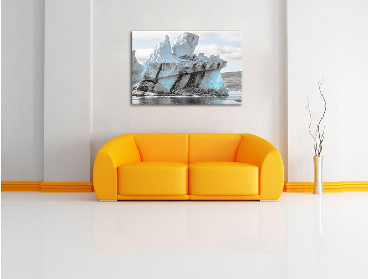 Pixxprint gigantischer Eisberg als Leinwandbild | Grösse: 100x70 cm | Wandbild | Kunstdruck | fertig