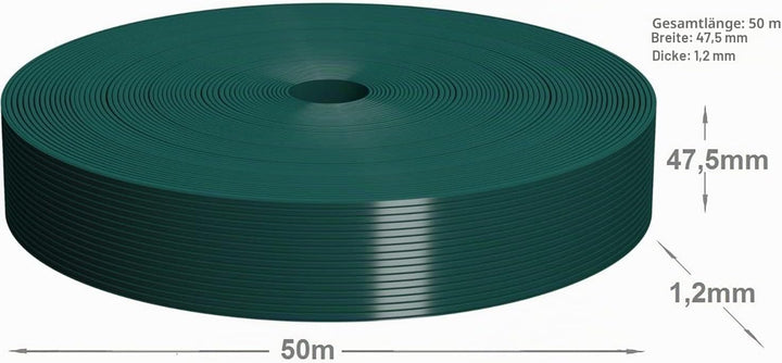 WDB - Sichtschutzstreifen für Doppelstabmatten Sichtschutz Zaun - 4,75 cm x 50 m - Hart PP Windschut