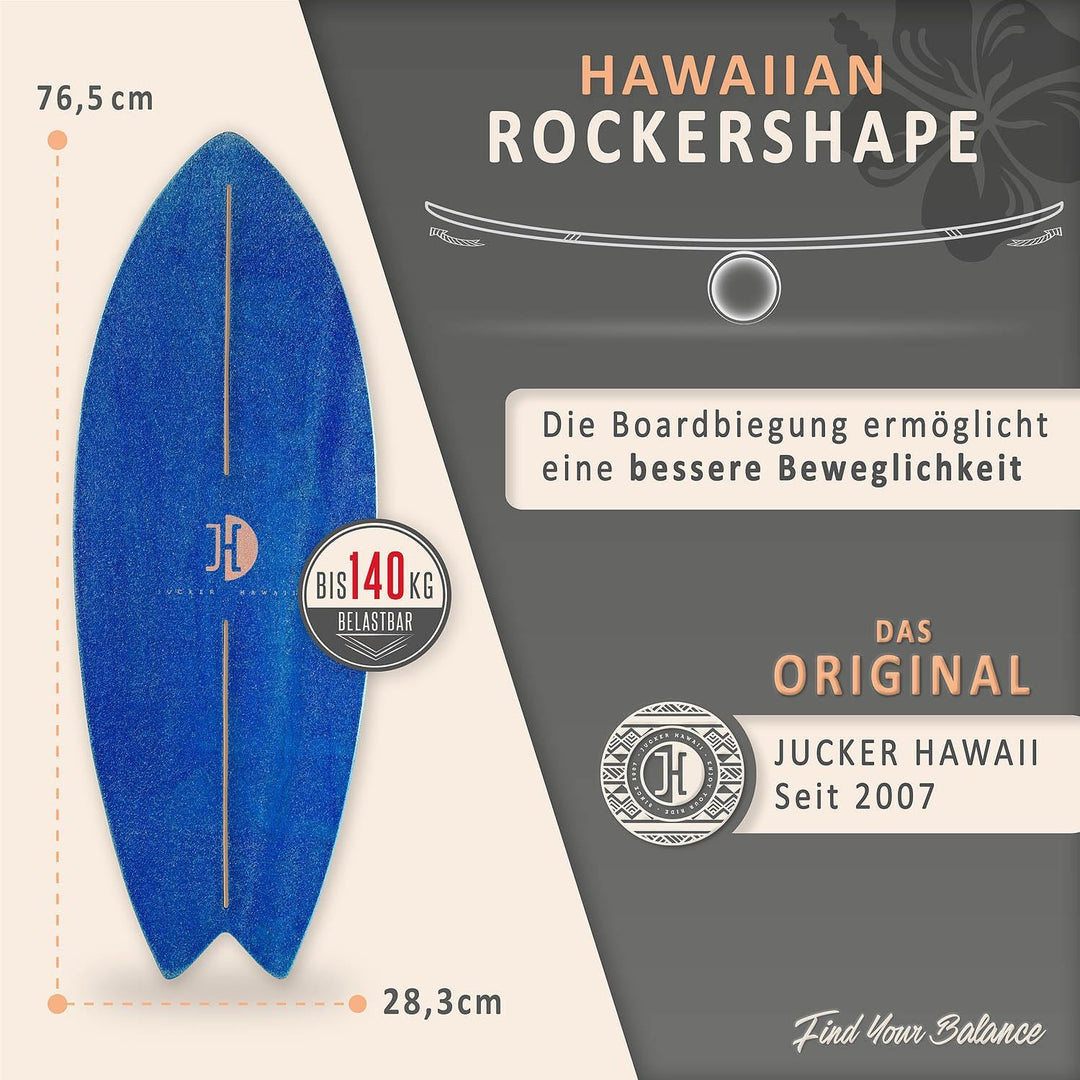 JUCKER HAWAII Balance Boards - Trick & Surf Balanceboard mit extra rutschfester Oberfläche - Find Yo