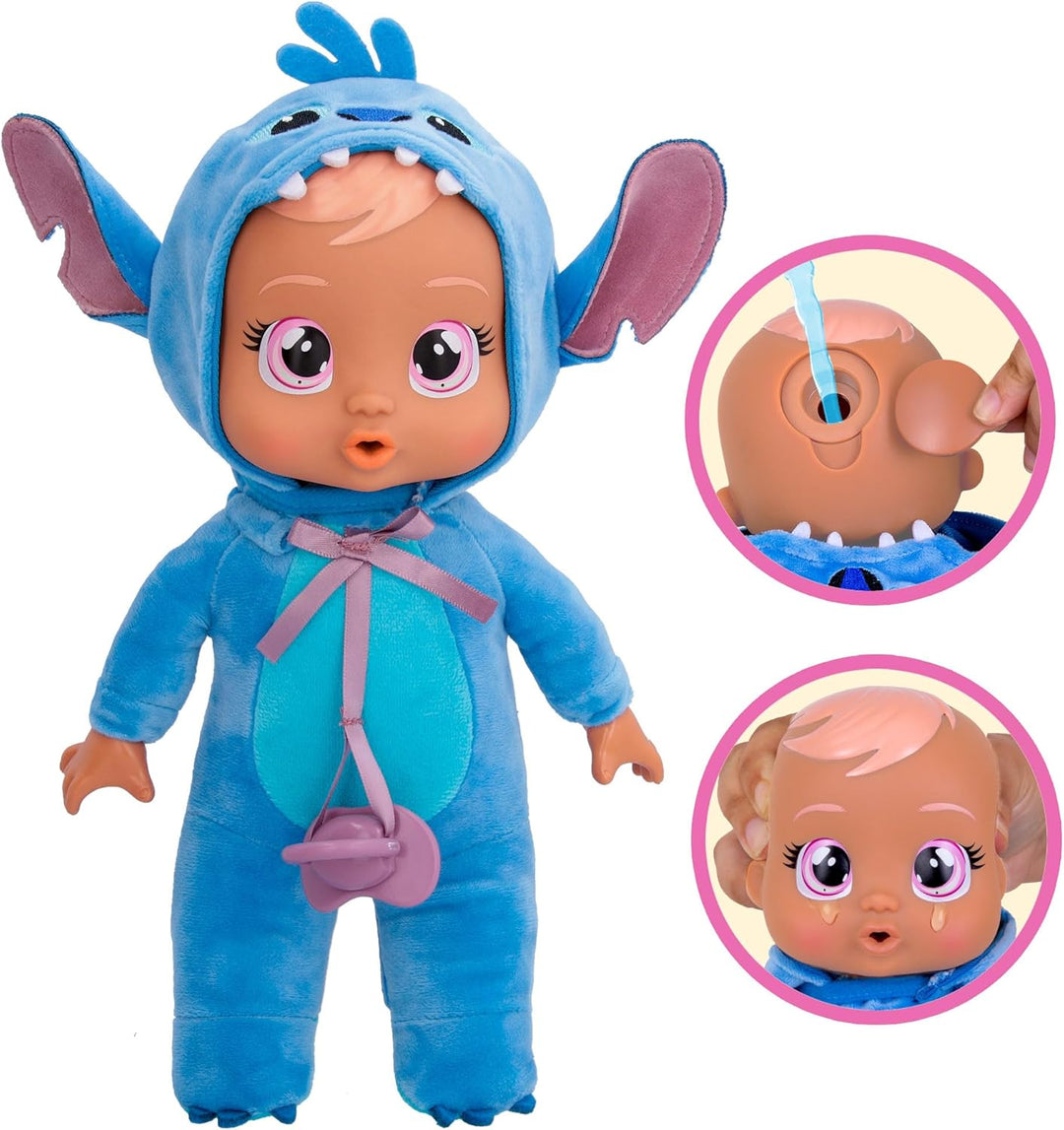 Cry Babies Tiny Cuddles Disney Stitch, Kuschelig weiche Plüschpuppe, Trägt einen Charakteristischen