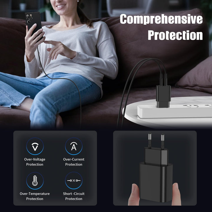 Essri 45W USB C Ladegerät Schnellladegerät für Galaxy S25 S24 S23 S22 S21 Ultra,Usb C Schnellladekab