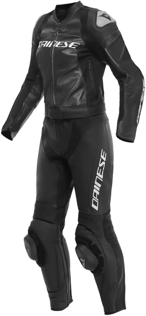 Dainese Mirage 2-Teiler Damen Motorrad Lederkombi (Black/White,48), 48