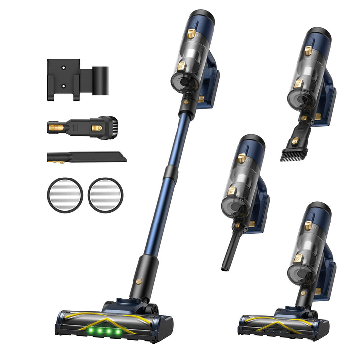 Vexilar V12 Akku Staubsauger, 50Min/50kPa/450W, Staubsauger Kabellos mit Anti-Tangle-Bürste, Leichte
