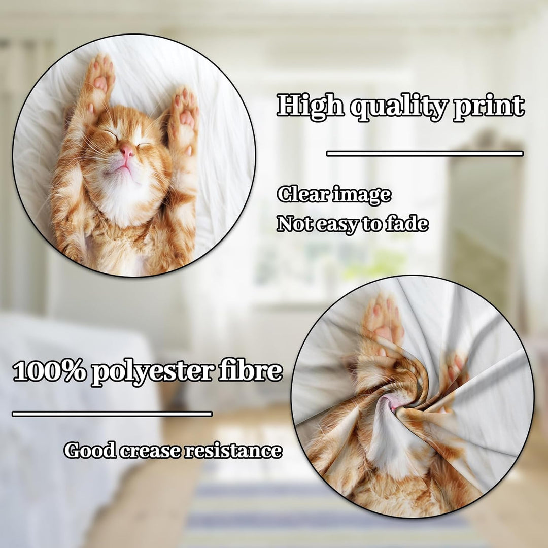 Katzen bettwäsche 220x240, 3D Katzen Muster Bettwäsche-Sets mit Reissverschluss, Super Weiche Angene