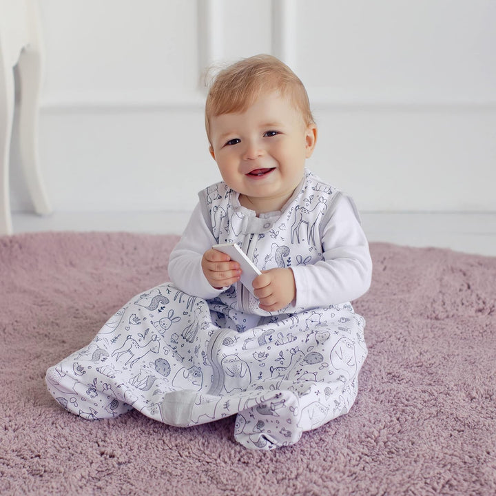 Mama Cheetah Baby Schlafsack, Bio-Baumwolle, Tragbare Babydecke, Schlafsack mit 2-Wege-Reissverschlu