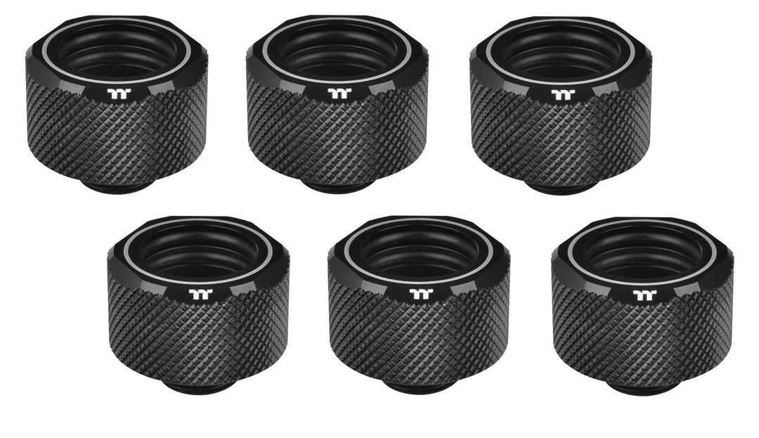 Thermaltake Pacific C-Pro G1/4 PETG OD Kompressionsfittinge (16 mm, 6er Pack) schwarz schwarz 6er Pa