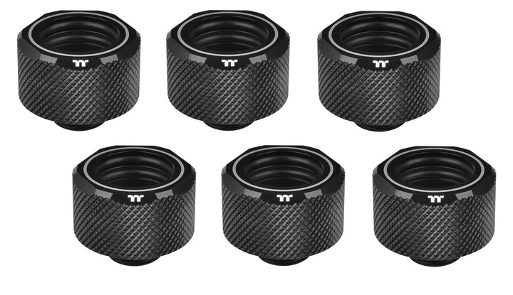 Thermaltake Pacific C-Pro G1/4 PETG OD Kompressionsfittinge (16 mm, 6er Pack) schwarz schwarz 6er Pa
