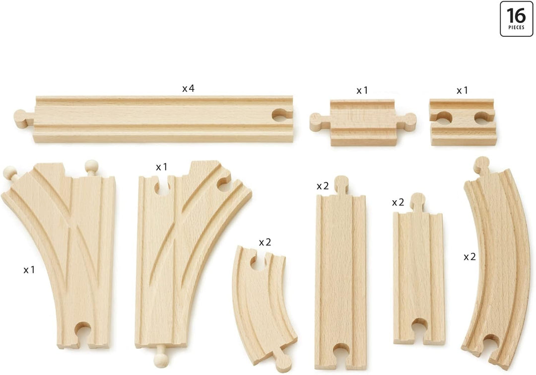BRIO Bahn 33402 - Mittleres Schienensortiment & World 33754 Magnetisches Glockensignal – Eisenbahnzu