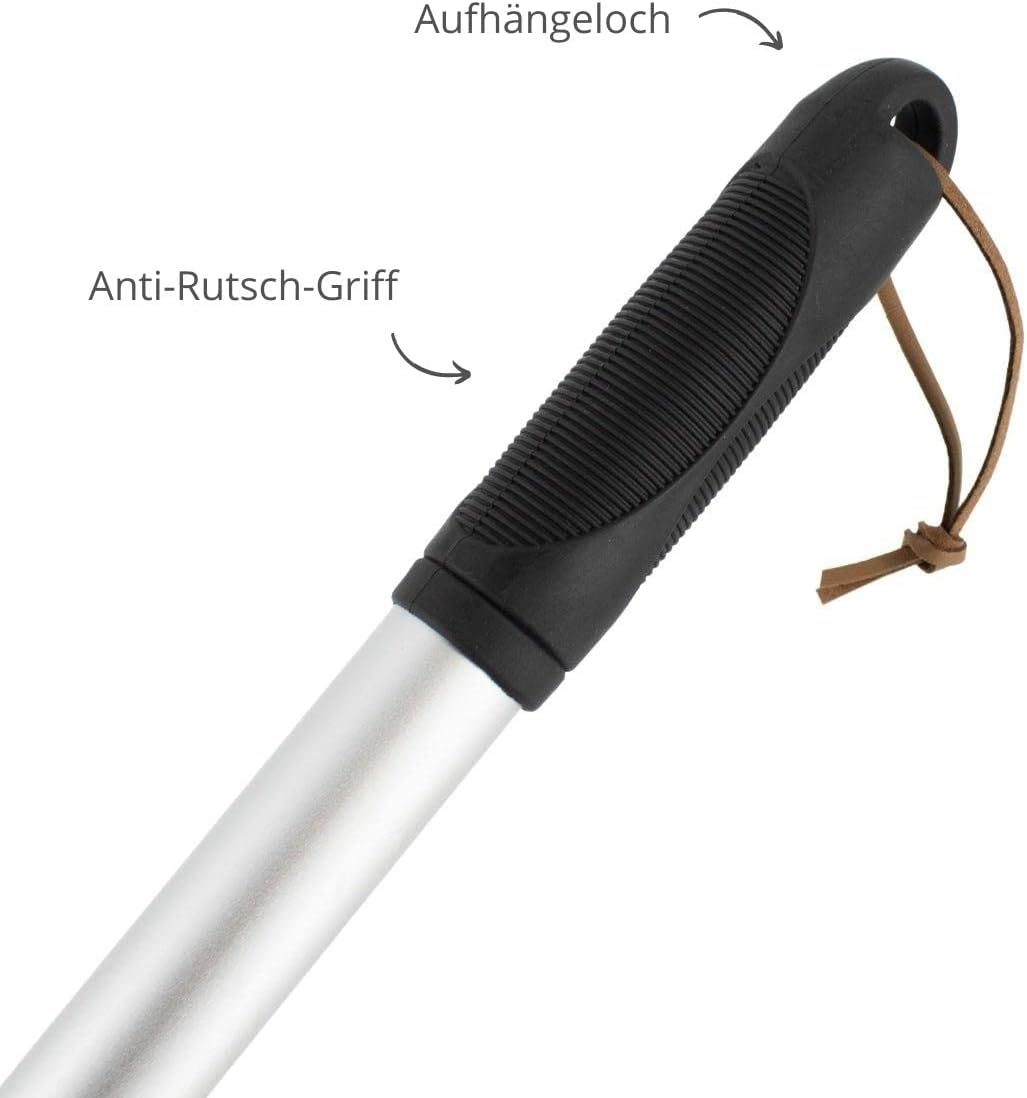 Rekord Kleinfeger (Stahl, pulverbeschichtet) Teleskopstiel länge bis 76 cm mit Anti-Rutsch-Griff und