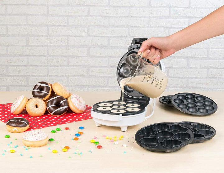 Rosenstein & Söhne Donatmaker: 3in1-Donut-, Cupcake- und Cakepop-Maker, antihaftbeschichtet, 600 Wat
