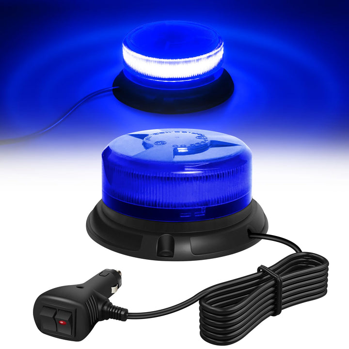 Dinfu Blaulicht Auto, Blau LED Rundumleuchte Auto Blitzleuchten Magnetfuss LED Rundumleuchte Blinkle