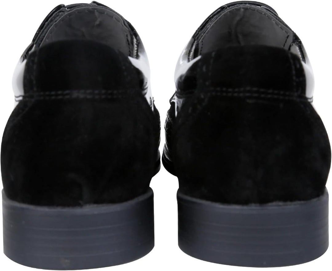 SIRRI Festliche Wildleder Brogue Lackschuhe Schnürschuhe für Jungen 22 EU Schwarz, 22 EU Schwarz