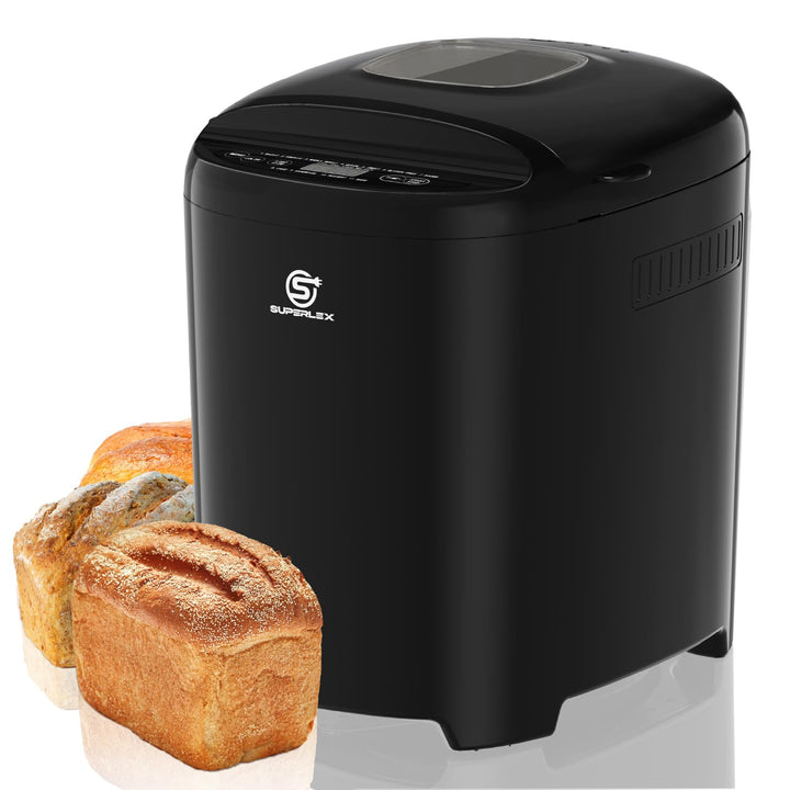 Brotbackautomat 550W Bread Maker Machine Brotbackautomaten mit 11 Programme 2 Grössen 700g 900g LCD