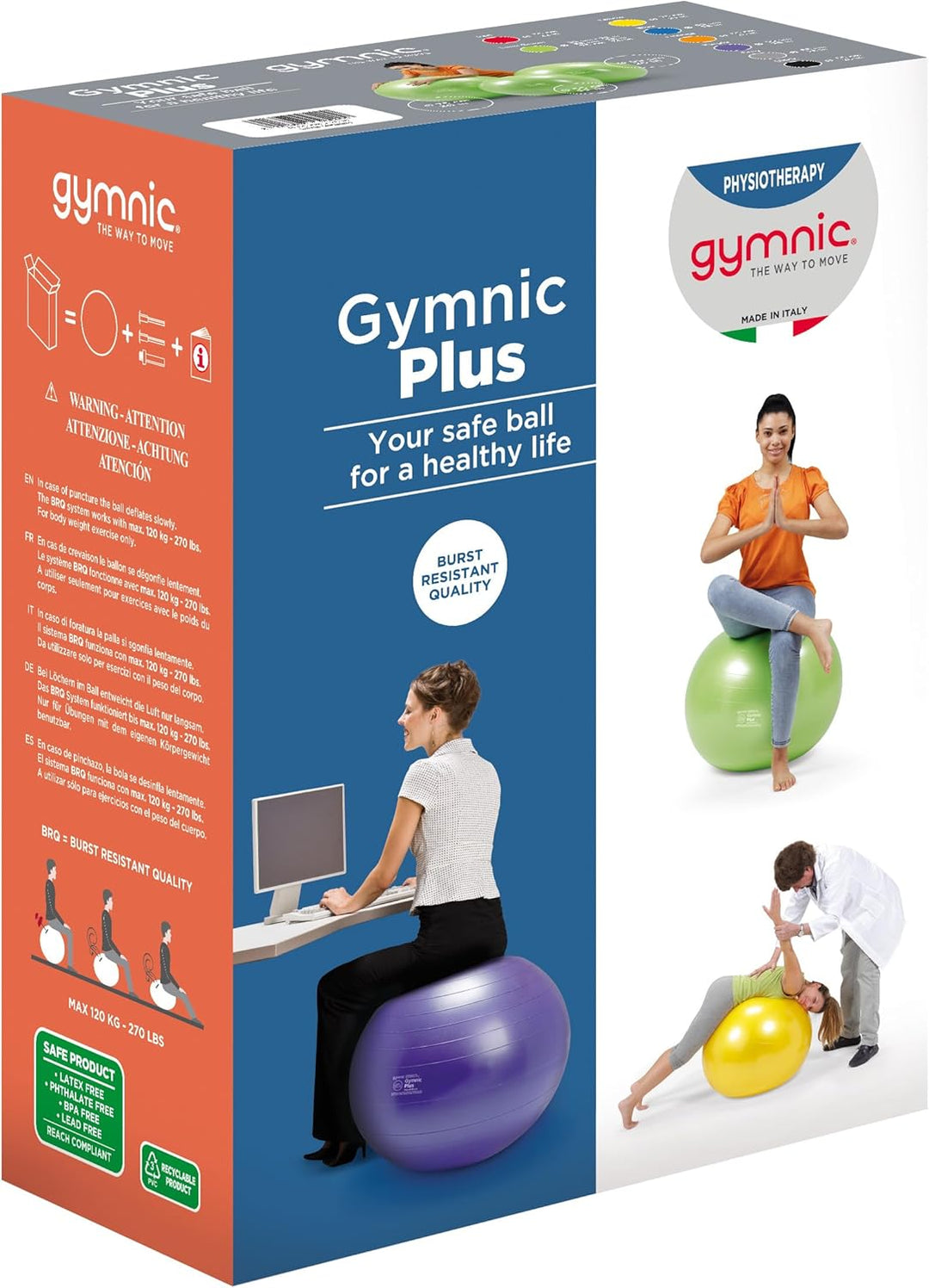 Gymnic Plus 75 Gymnastikball grün