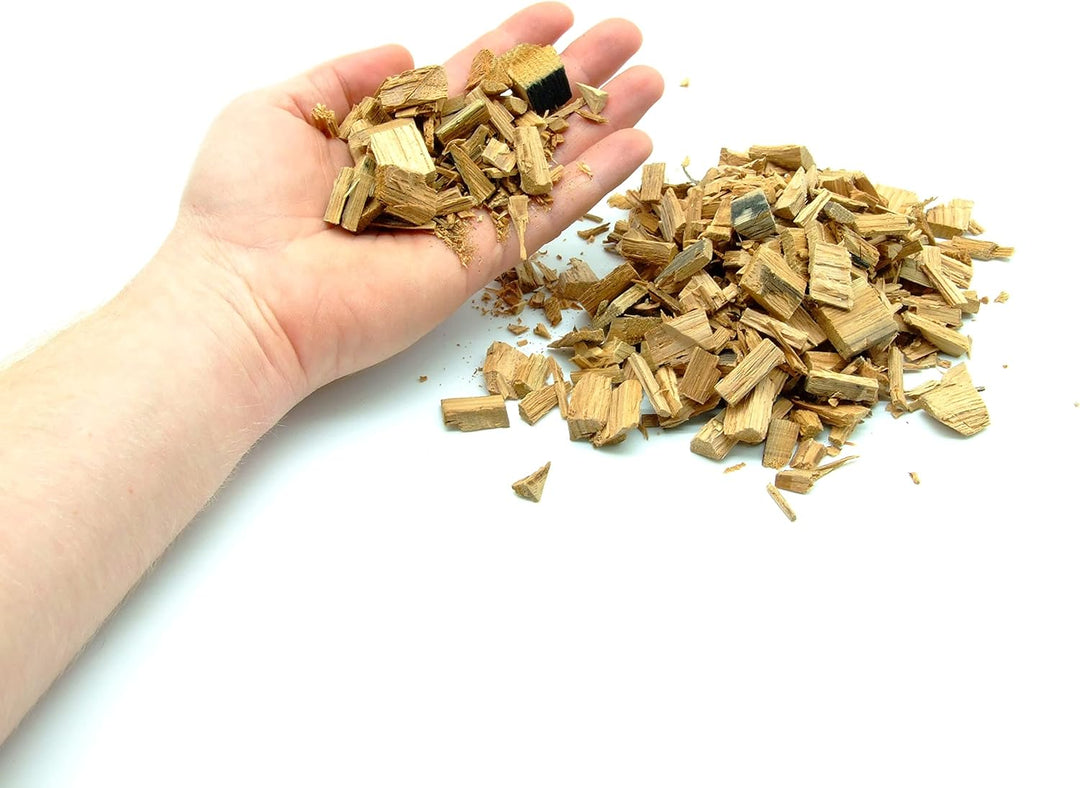 AlcoFermBrew Eichenholzchips Cognac 100g - aus Cognac Fässer | Räucherholz | Eichenholz Chips | Holz