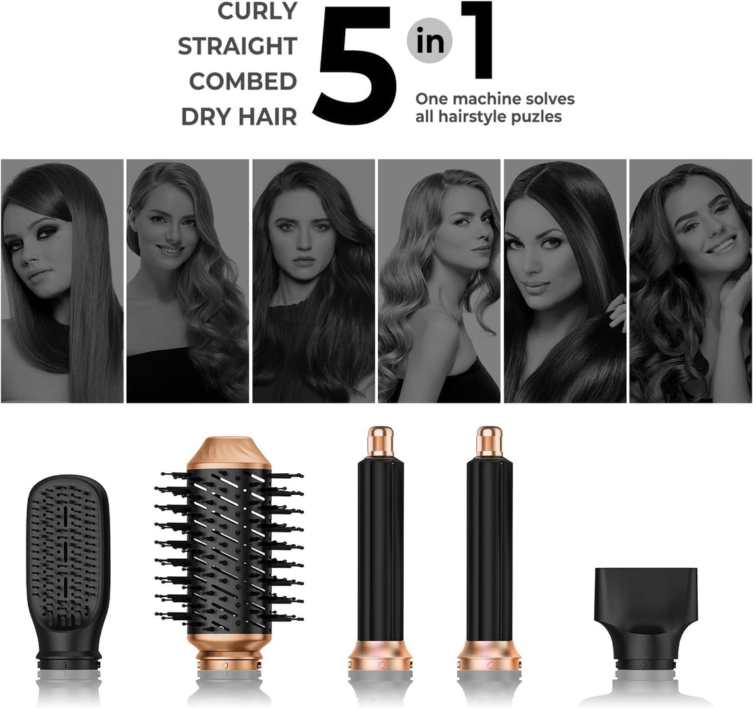 Airstyler 5 in 1 Hairstyler Haarstyler Ionen Föhn Luft Lockenstab Magic Styler Warmluftbürste Föhnbü