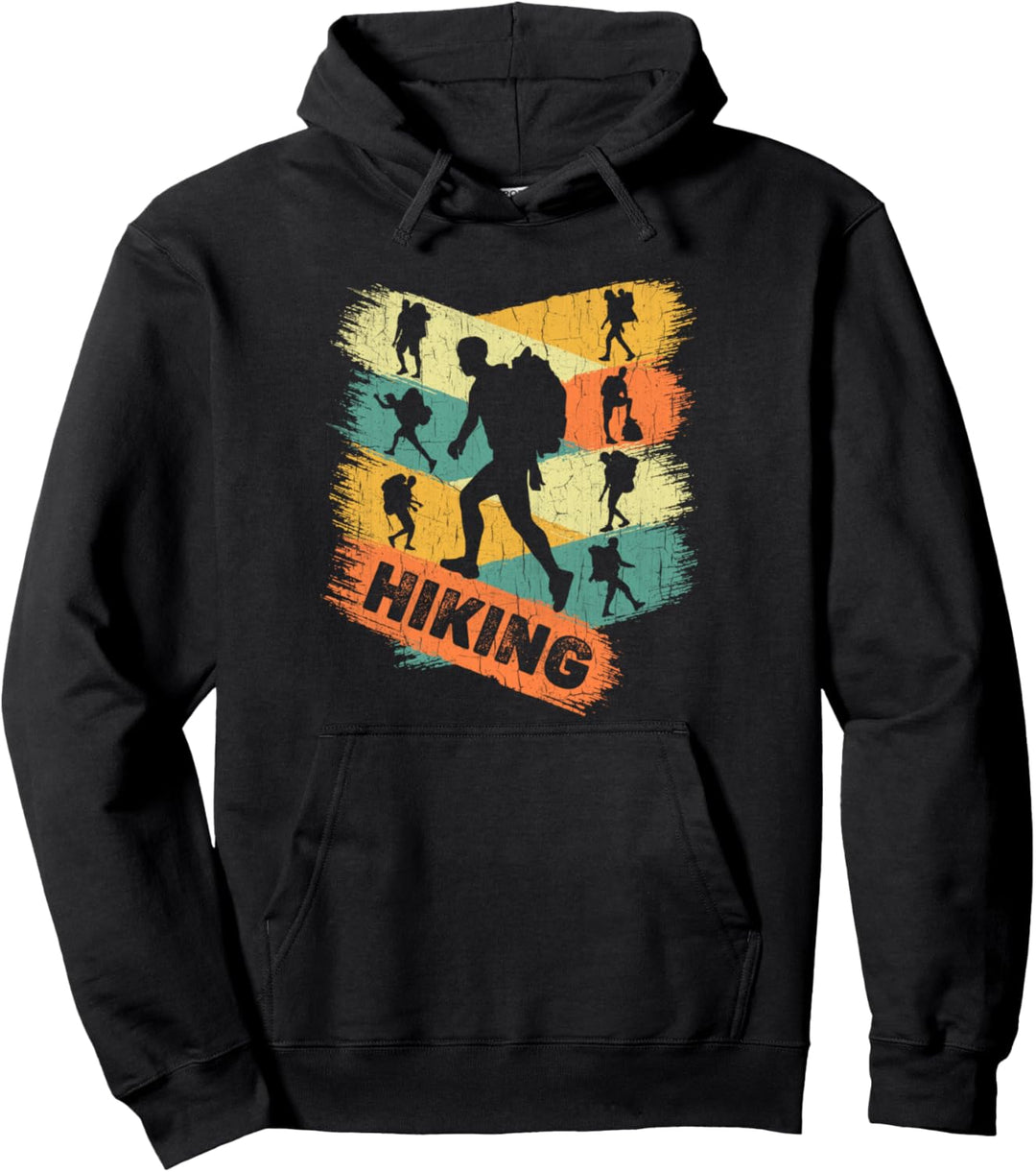 Retro Wanderhemd Wandern Camping Vintage Wanderer Grafik Pullover Hoodie
