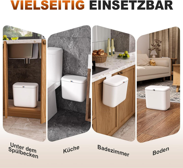 MOPUP Komposteimer für Küche, 6.8 l Mülleimer, Arbeitsplatte oder unter der Spüle, hängender Kleiner