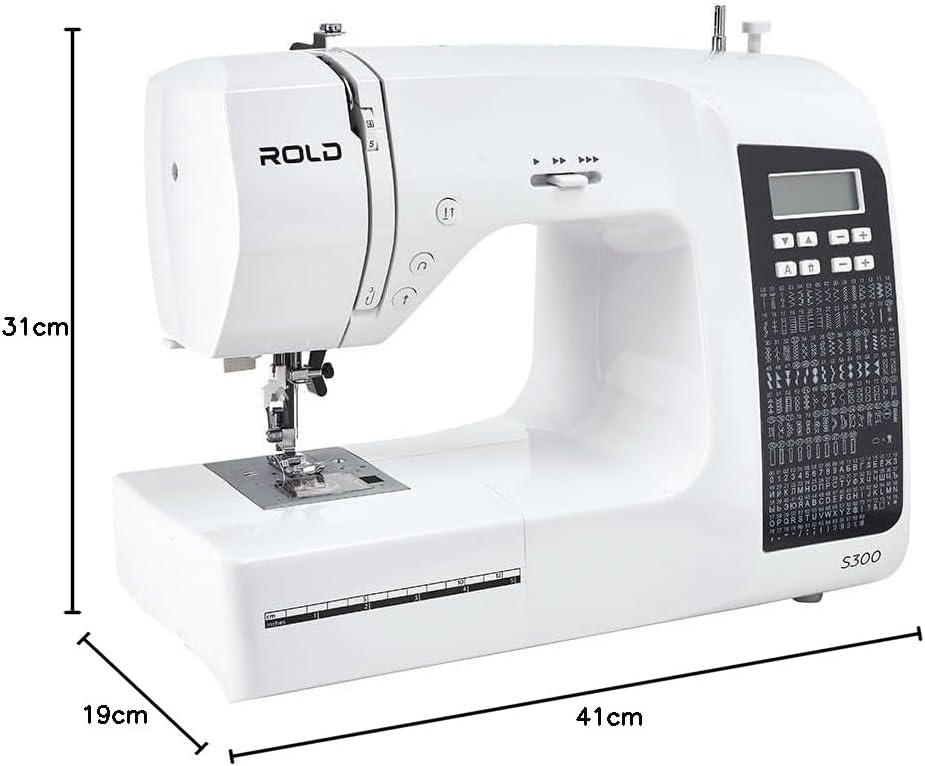 Rold S300 Computer Nähmaschine mit Anschiebetisch | 190 Nähstiche zum Nähen aller Arten von Stoffen.