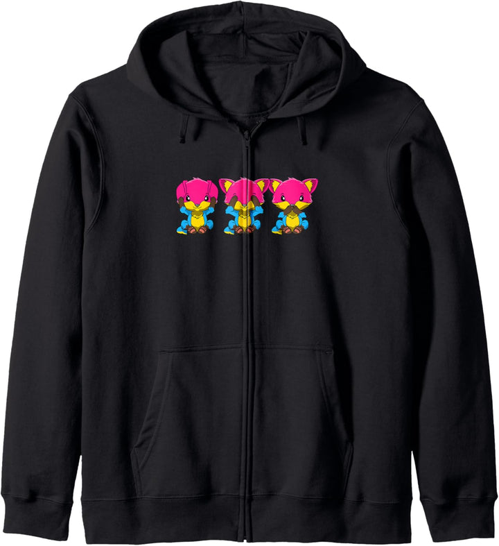 Niedliche pansexuelle Füchse Kapuzenjacke