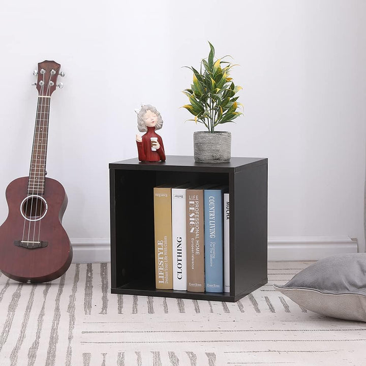 Etnicart Würfel Aufbewahrungsbox Bücherregal Wenge 35x30x35cm MDF Holz Regal Design Büro Eingang Woh