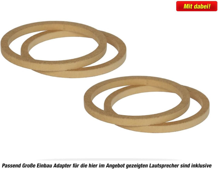 Mediadox Front/Heck 16,5cm/165mm Auto Lautsprecher/Boxen/Speaker Komplett-Set von Kenwood kompatibel