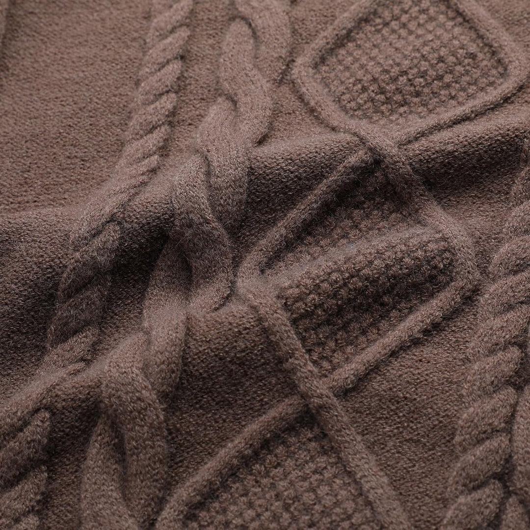 Pullover für Herren Rollkragen Strickjacke Strickpullover Gestrickte Knöpfe Twisted Thermal Langarm