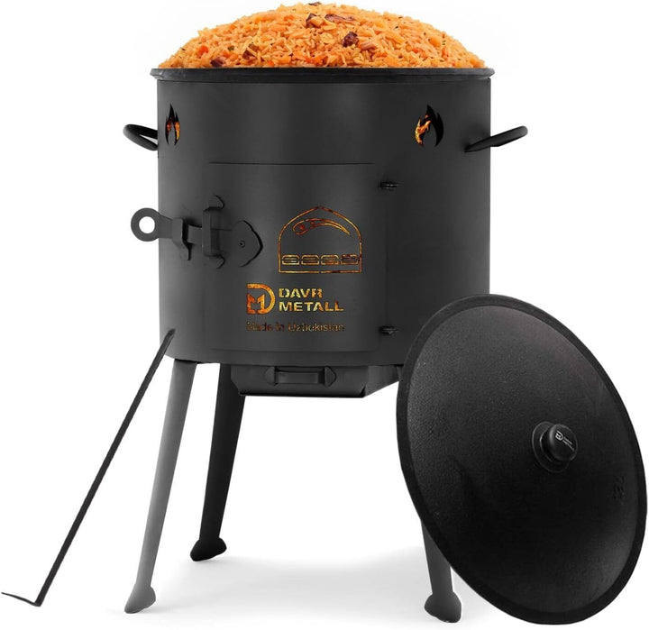 Ø36cm Uchag 2mm stahl Utschak Utschag Feldküche 10L Kazan WOK Kasan (Runder boden) Feuerstelle Campi