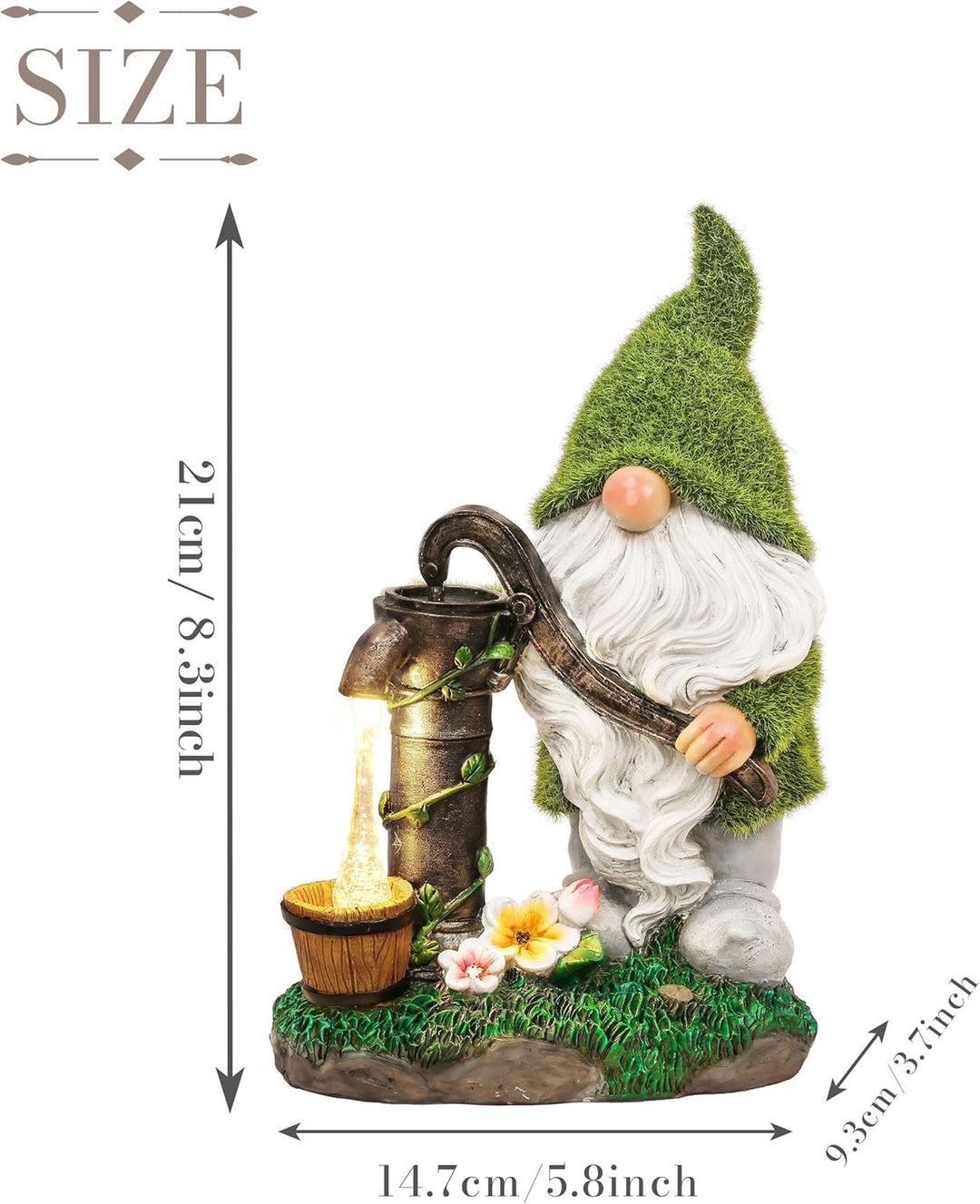 TERESA'S COLLECTIONS 21cm Gartendeko für Draussen,Gartenzwerg lustig Wetterfest Figur,Gartenzwerge f