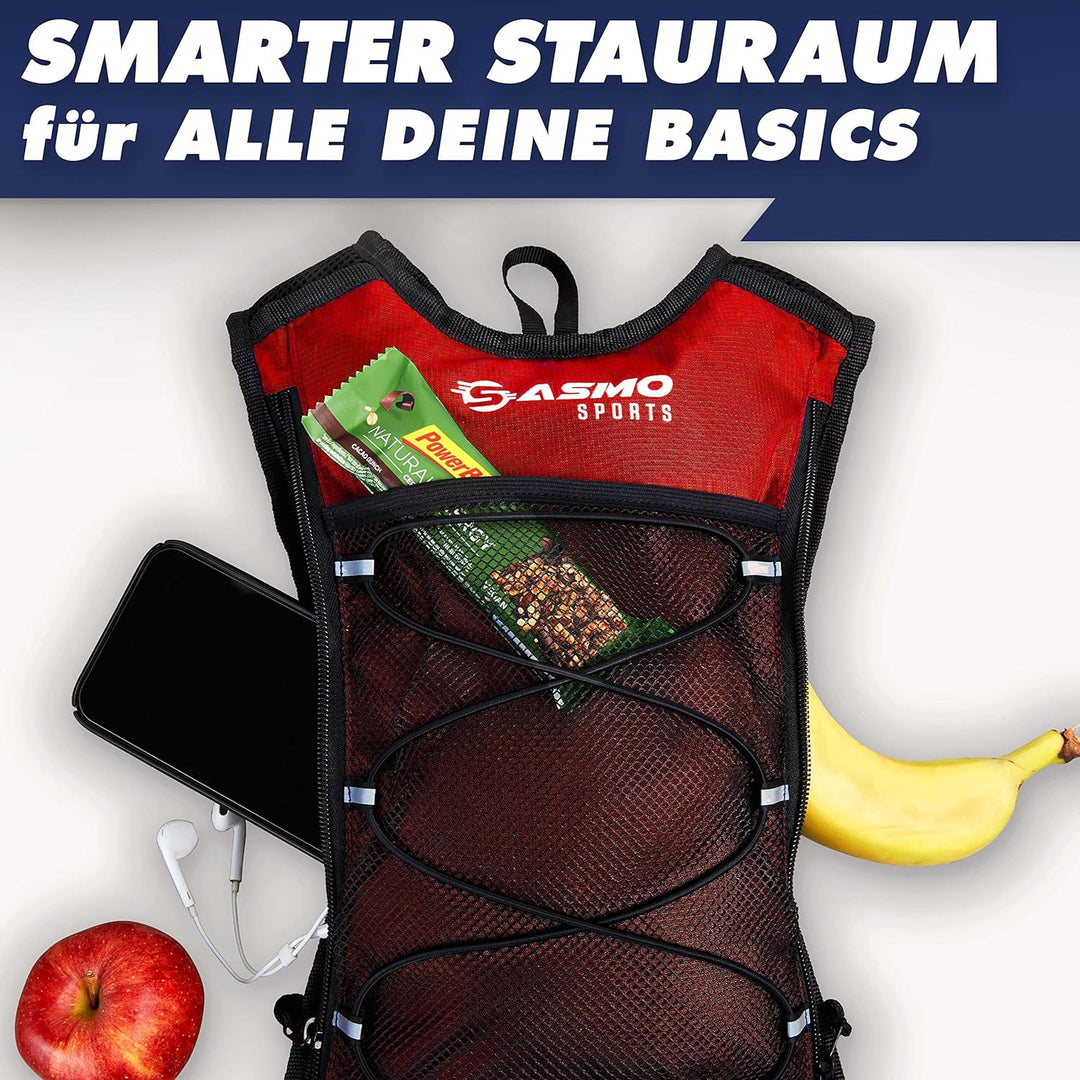 SASMO® Laufrucksack & Trailrunning Rucksack - Ultraleicht - 6L / 300g | isoliertes Thermofach | Lauf