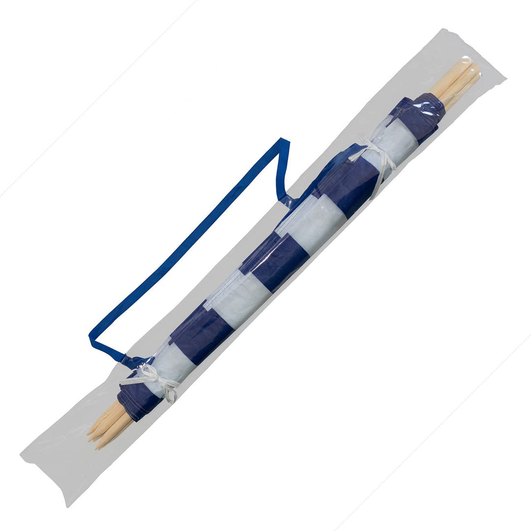 Idena Windschutz, 8 m x 80 cm, mit maritimen Streifen in Blau-Weiss Version 2021