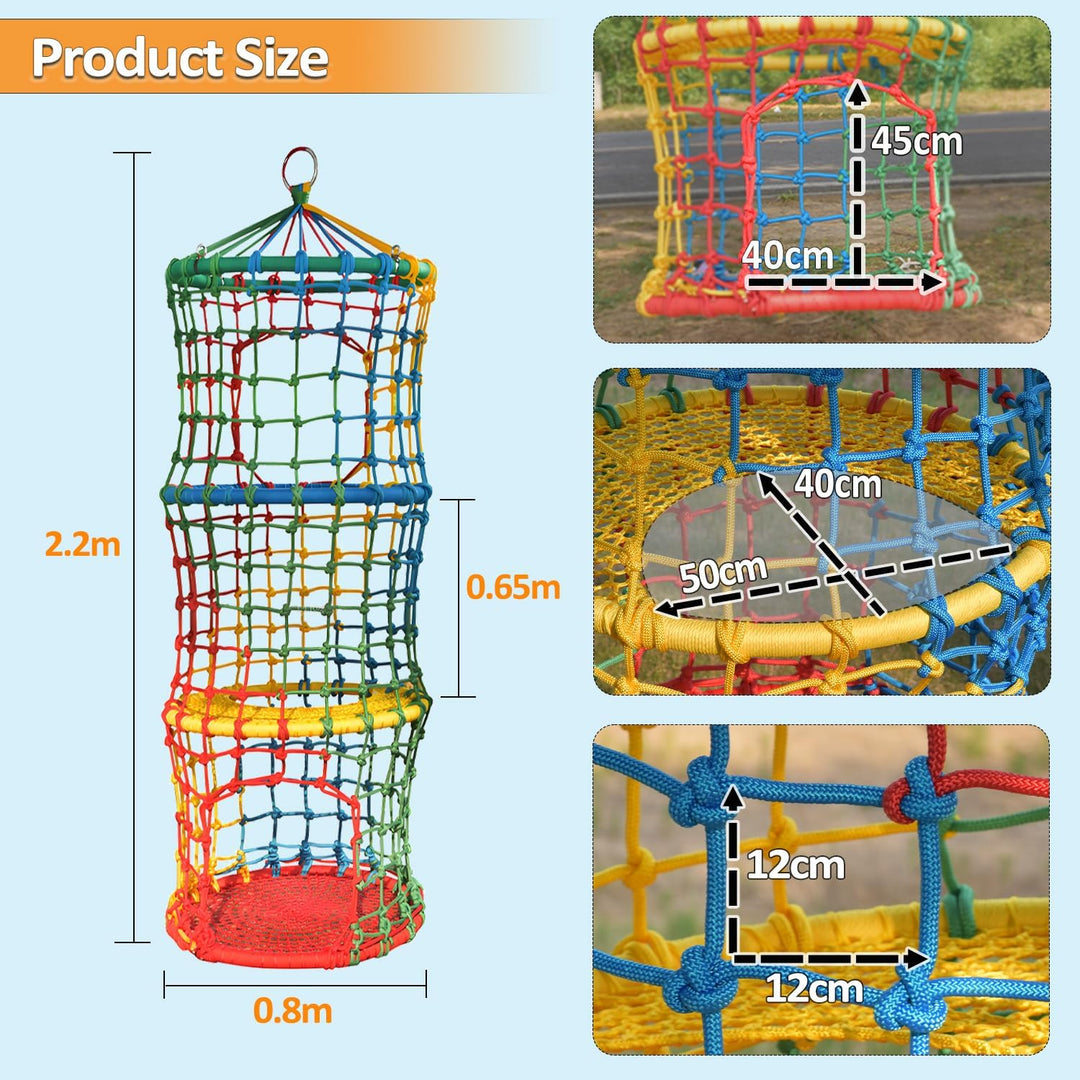 Klettergerüst für Kinder Outdoor-Klettergerüst mit Kletternetz Hängender Kletterturm für Kinder Spie