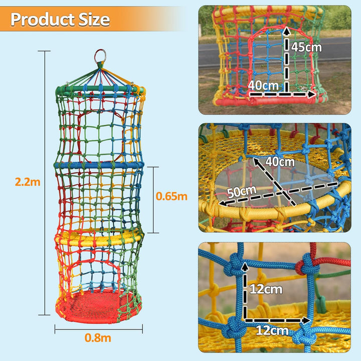 Klettergerüst für Kinder Outdoor-Klettergerüst mit Kletternetz Hängender Kletterturm für Kinder Spie