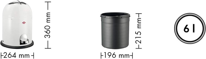 WESCO Mini Master Kosmetikeimer in der Farbe sand matt, pulverbeschichtetes Stahlblech, 6 Liter Volu