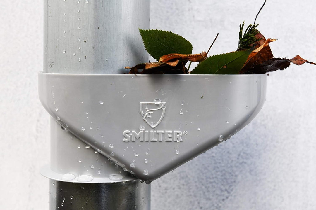 SMILTER Laubschutzkorb für Regenfallrohre DN100 in der Farbe Silber Metallic, Silber Metallic