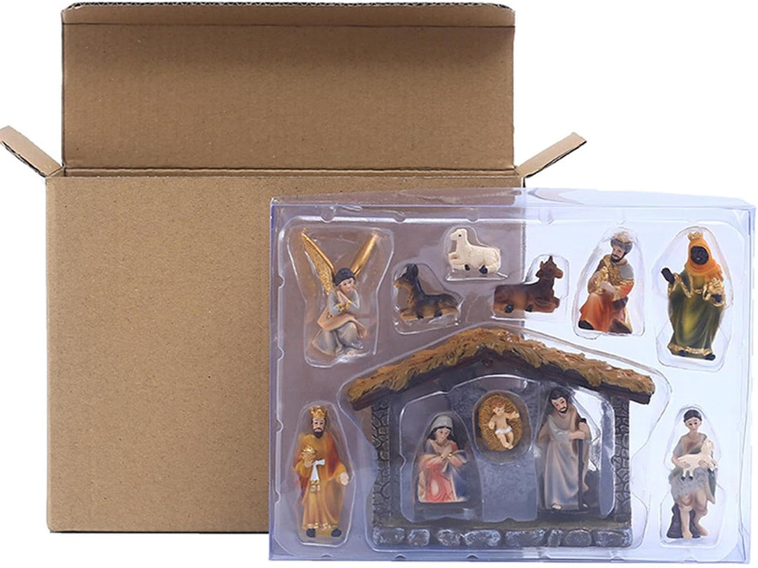 Weihnachtskrippe Set | Weihnachtskrippe Set Krippe Set Krippe | Harz Figuren Home Wohnzimmer Kunst D