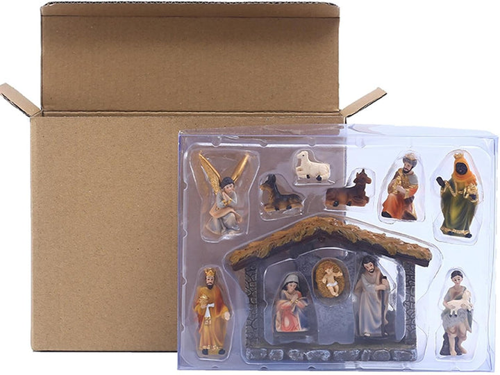 Weihnachtskrippe Set | Weihnachtskrippe Set Krippe Set Krippe | Harz Figuren Home Wohnzimmer Kunst D