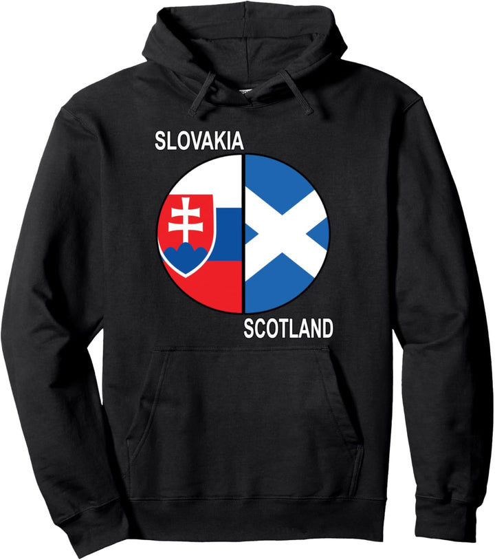 Beide Flaggen Tortendiagramm Schottland und Slowakei Pullover Hoodie