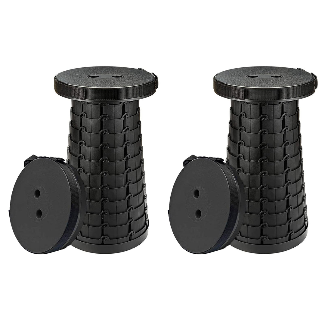 reakoo Tragbare Klapphocker 2er Set, Camping-Hocker, höhenverstellbare tragbar Teleskop-Hocker, leic