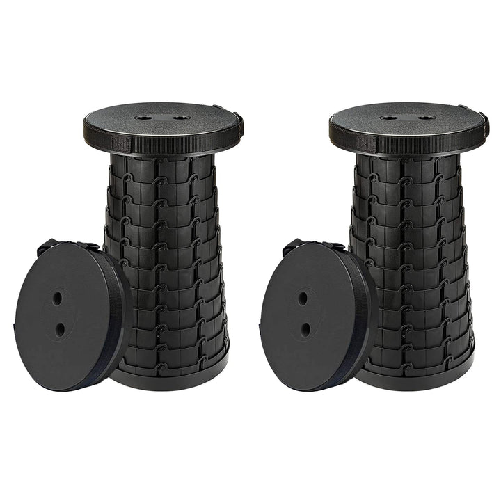 reakoo Tragbare Klapphocker 2er Set, Camping-Hocker, höhenverstellbare tragbar Teleskop-Hocker, leic