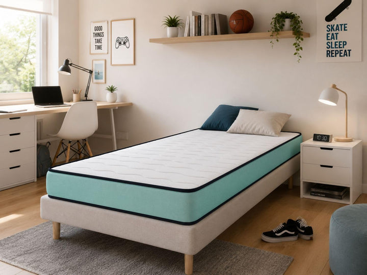 KINDERMATRATZE 80x160 - HÖHE 14 cm Promo KONFORT - H2 - Abnehmbar, ergonomisch und wirtschaftlich -