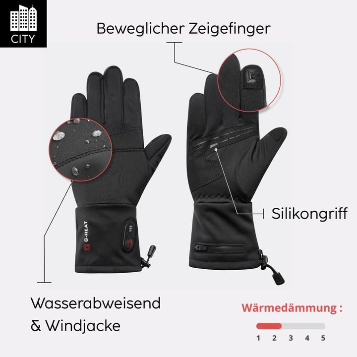 G-HEAT – Beheizbare Handschuhe für Herren &amp; Damen mit Akku | Wasserabweisend, Winddicht, Silikon-Gri