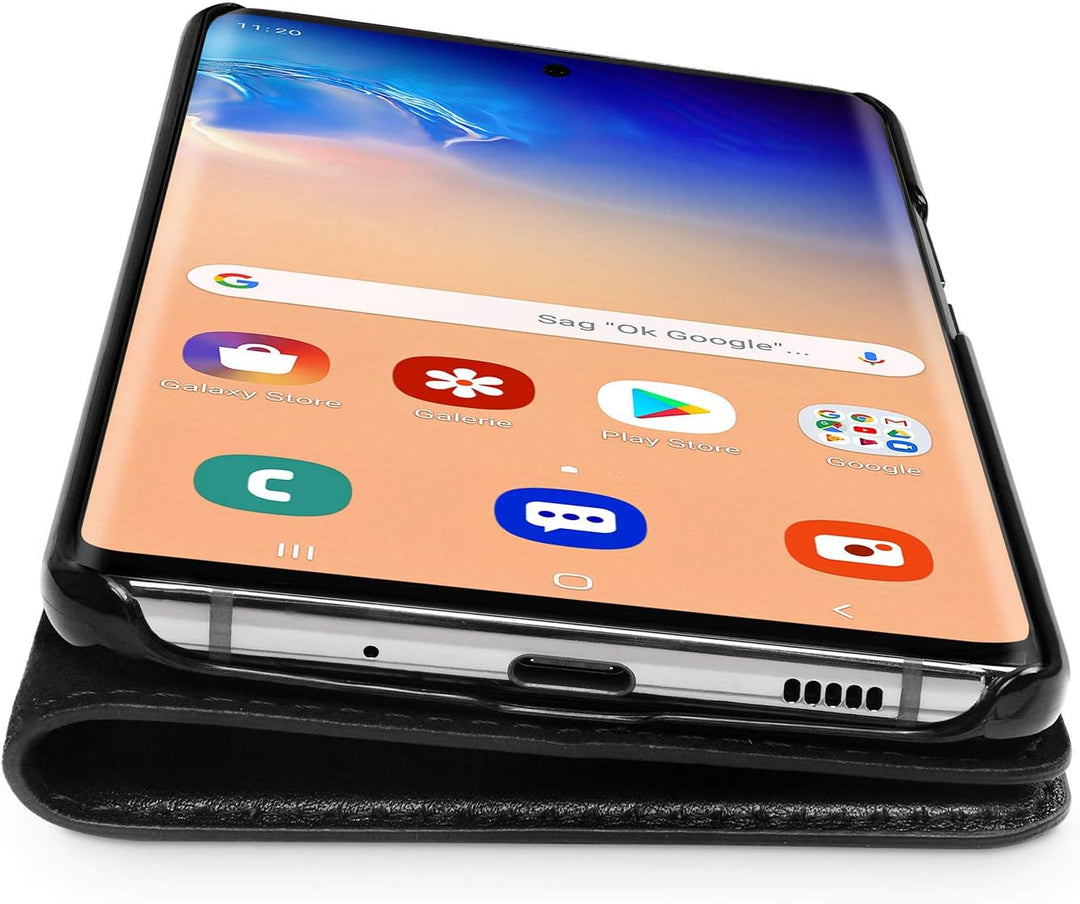 WIIUKA Echt Ledertasche - TRAVEL - Hülle für Samsung Galaxy S20, mit Kartenfach, extra Dünn, Tasche