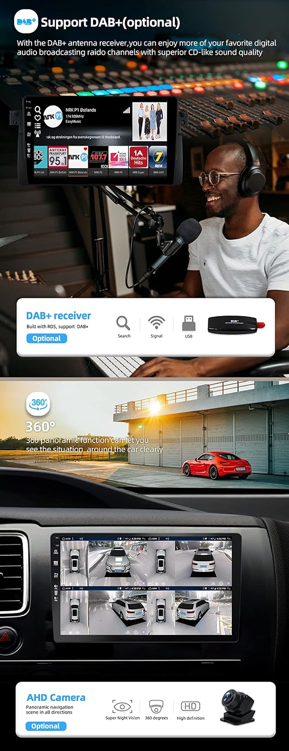 JOYX Android 12 IPS Autoradio Passt für BMW E46 / M3 / 3 Series (1998-2005) - 4G+64G - Eingebaut DSP