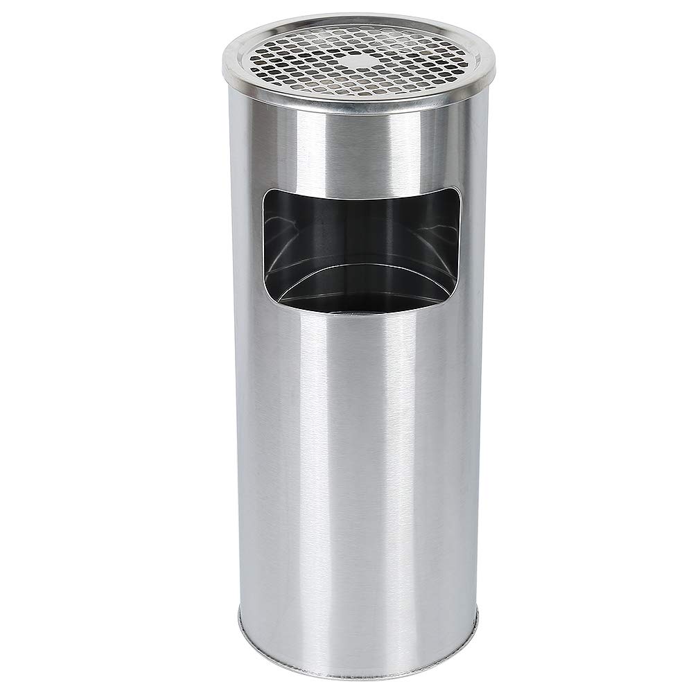 Mülleimer aus Edelstahl, 30 l, Mülleimer für Küche, Standaschenbecher für den Aussenbereich, mit Mül