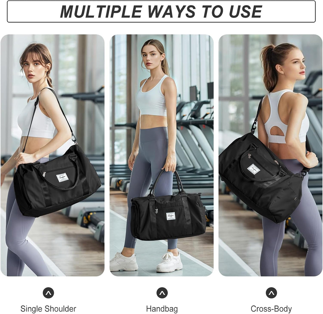 HYC00 Sport Duffel Bag Damen Handgepäck Sporttasche für Damen Herren mit Nassfach &amp; Schuhfach, Reise