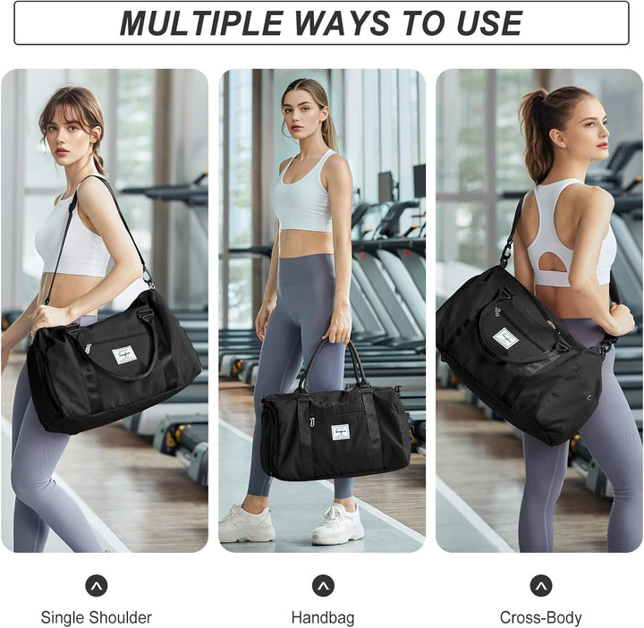 HYC00 Sport Duffel Bag Damen Handgepäck Sporttasche für Damen Herren mit Nassfach &amp; Schuhfach, Reise